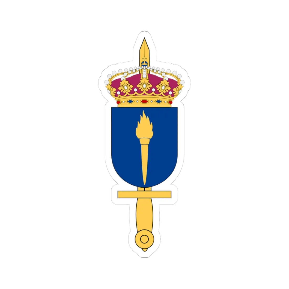 Totalförsvarets forskningsinstitut vapen (Sweden) (Coat of Arms) STICKER Vinyl Kiss-Cut Decal 3 Inch White - The Sticker Space