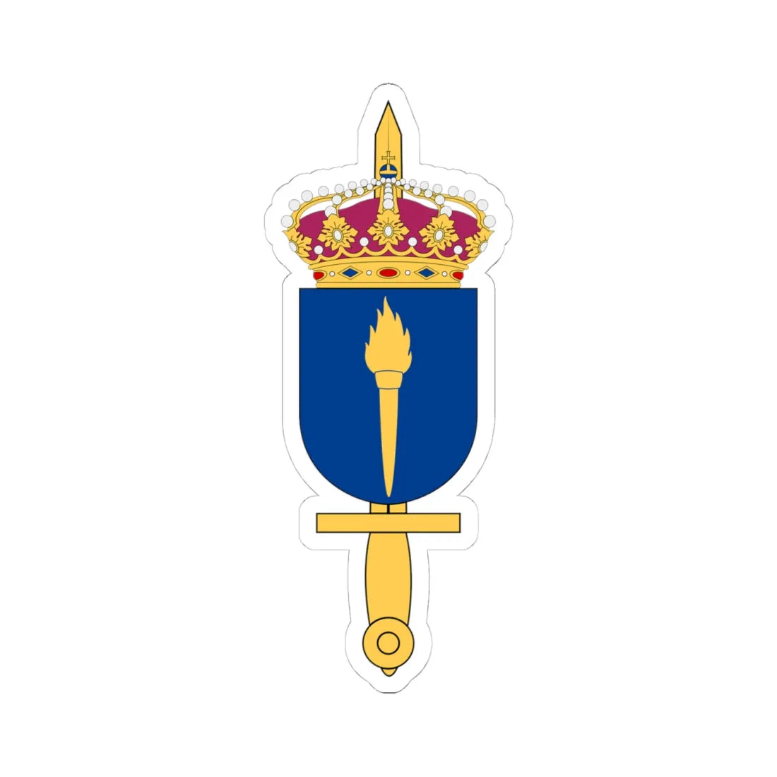 Totalförsvarets forskningsinstitut vapen (Sweden) (Coat of Arms) STICKER Vinyl Kiss-Cut Decal 4 Inch White - The Sticker Space