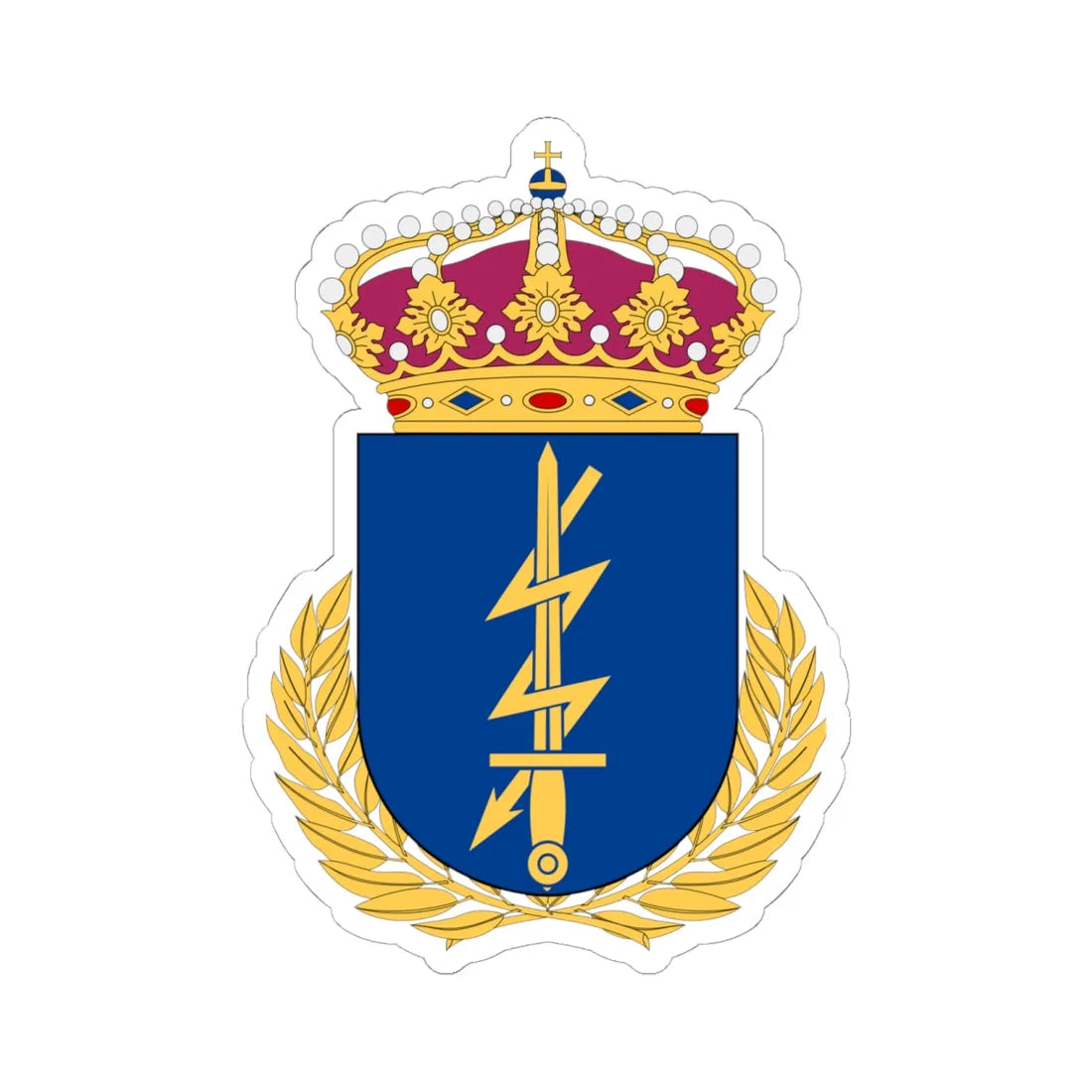 Totalförsvarets signalskyddsskola vapen (Sweden) (Coat of Arms) STICKER Vinyl Kiss-Cut Decal 6 Inch White - The Sticker Space