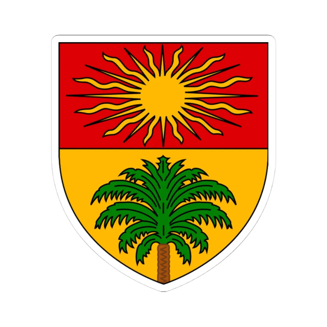 Touggourt Coat of Arms French Algeria (Algeria) (Coat of Arms) STICKER Vinyl Kiss-Cut Decal 4 Inch White - The Sticker Space