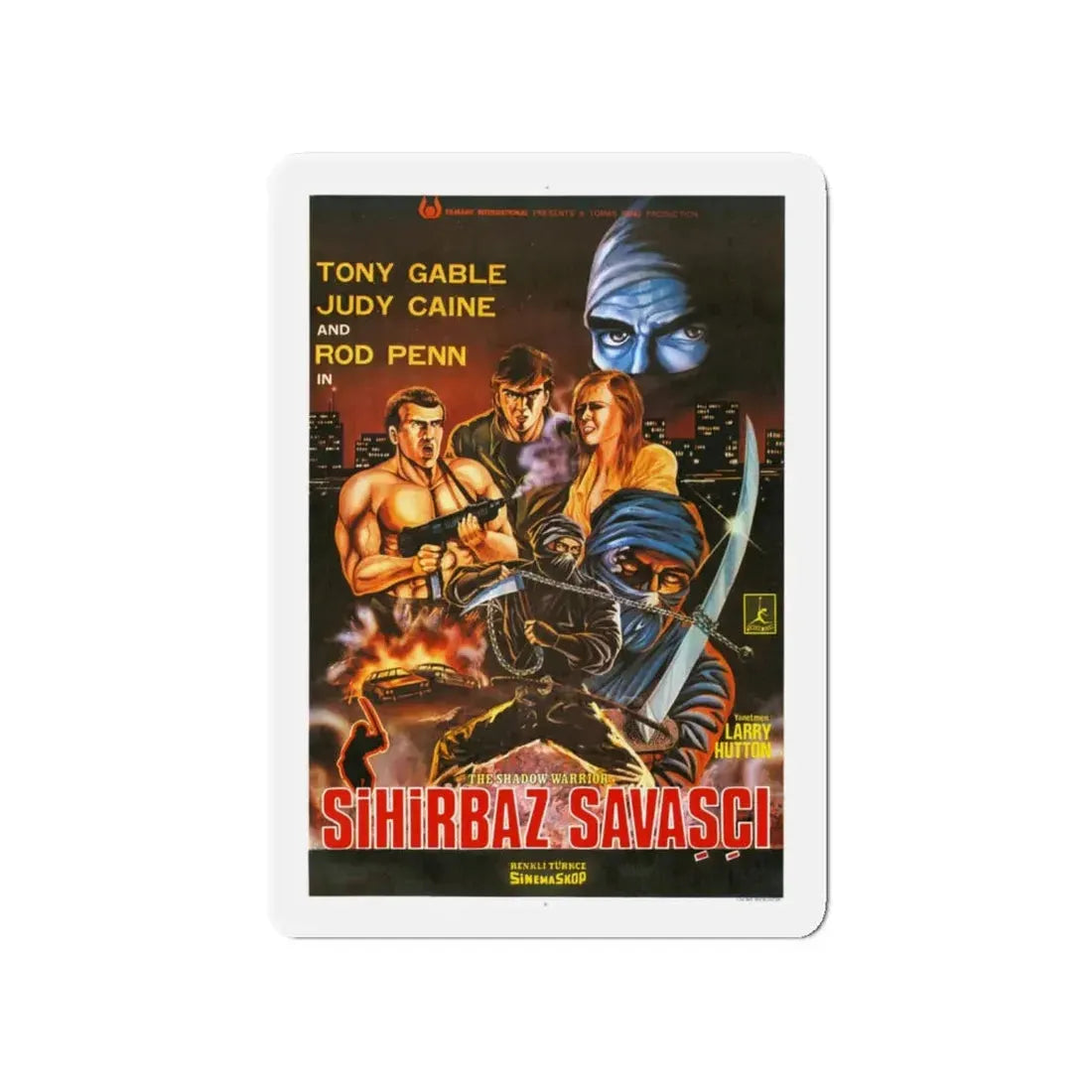 TOUGH NINJA THE SHADOW WARRIOR 1986 Movie Poster - Refrigerator Magnet 4 Inch Die-Cut - The Sticker Space