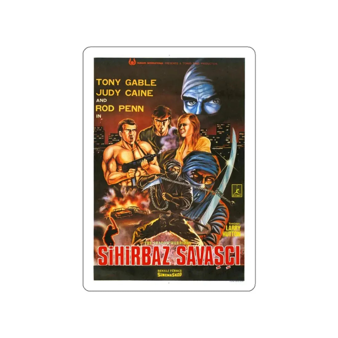 TOUGH NINJA THE SHADOW WARRIOR 1986 Movie Poster STICKER Vinyl Die-Cut Decal 4 Inch - The Sticker Space