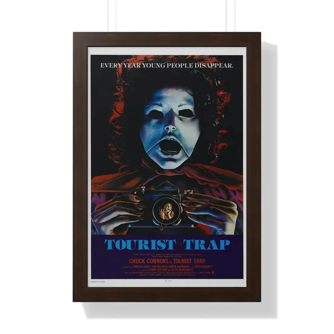 TOURIST TRAP 1979 - Framed Movie Poster 16″ x 24″ Walnut - The Sticker Space