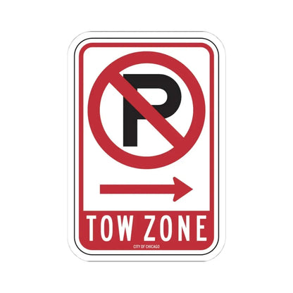 TOW ZONE CDOT R7-1AT (Illinois) (Road Sign) STICKER Vinyl Kiss-Cut Decal 4 Inch White - The Sticker Space