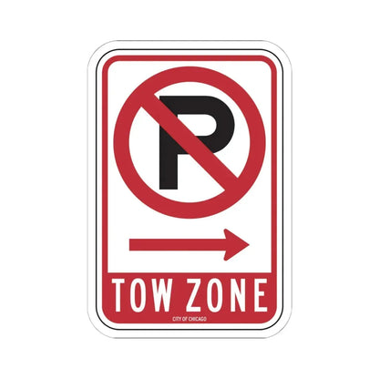 TOW ZONE CDOT R7-1AT (Illinois) (Road Sign) STICKER Vinyl Kiss-Cut Decal 6 Inch White - The Sticker Space