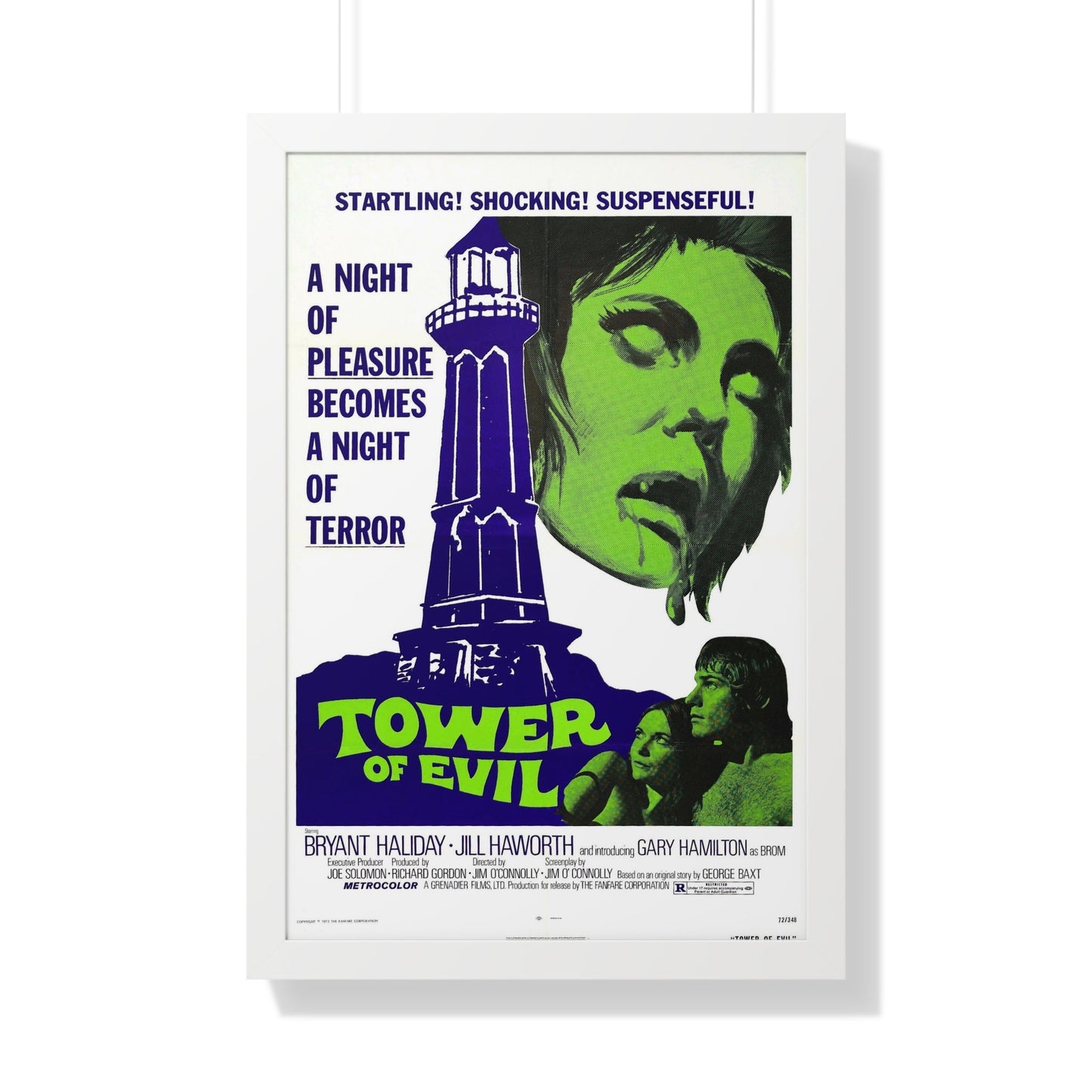 TOWER OF EVIL 1972 - Framed Movie Poster-20" x 30"-The Sticker Space