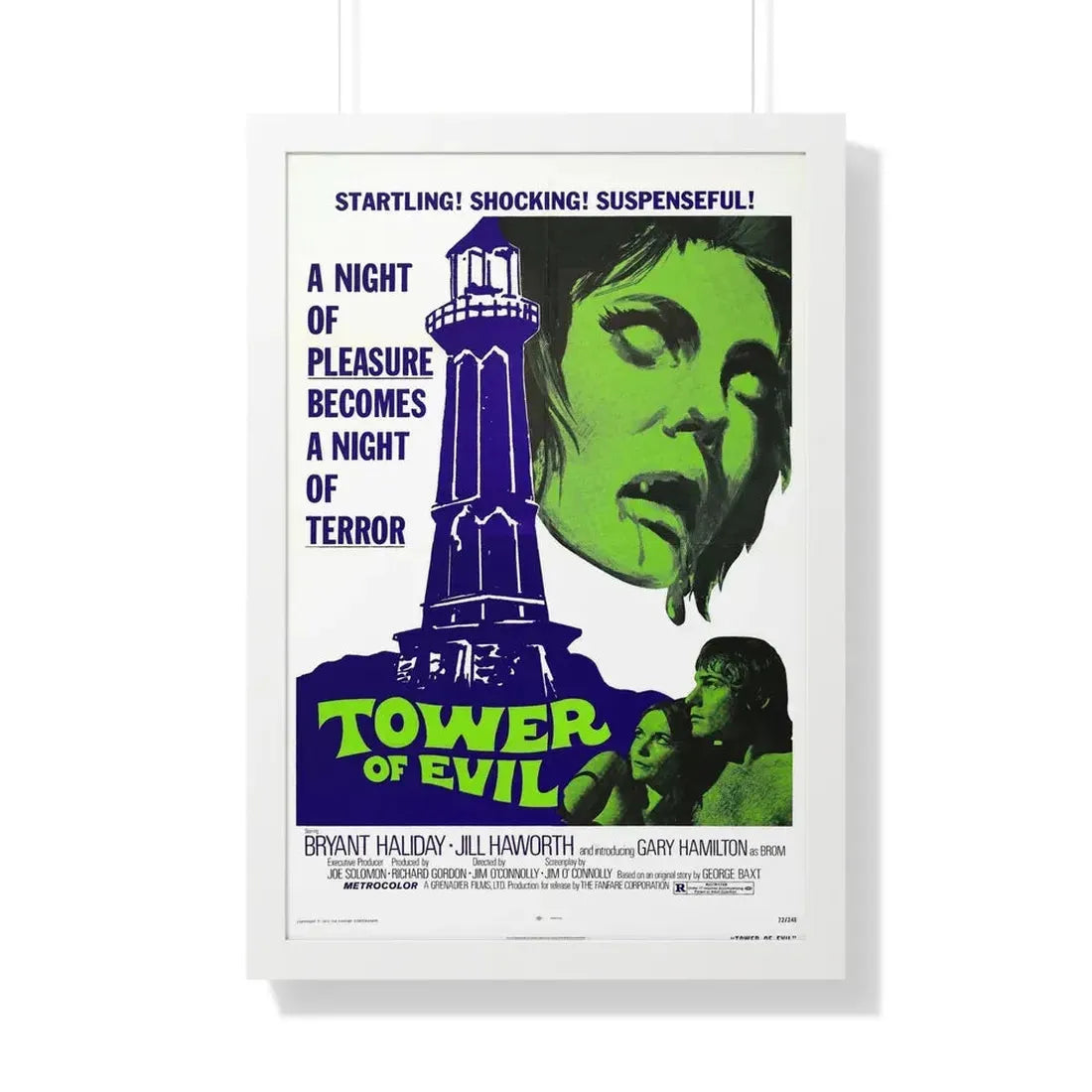 TOWER OF EVIL 1972 - Framed Movie Poster 20" x 30" White - The Sticker Space
