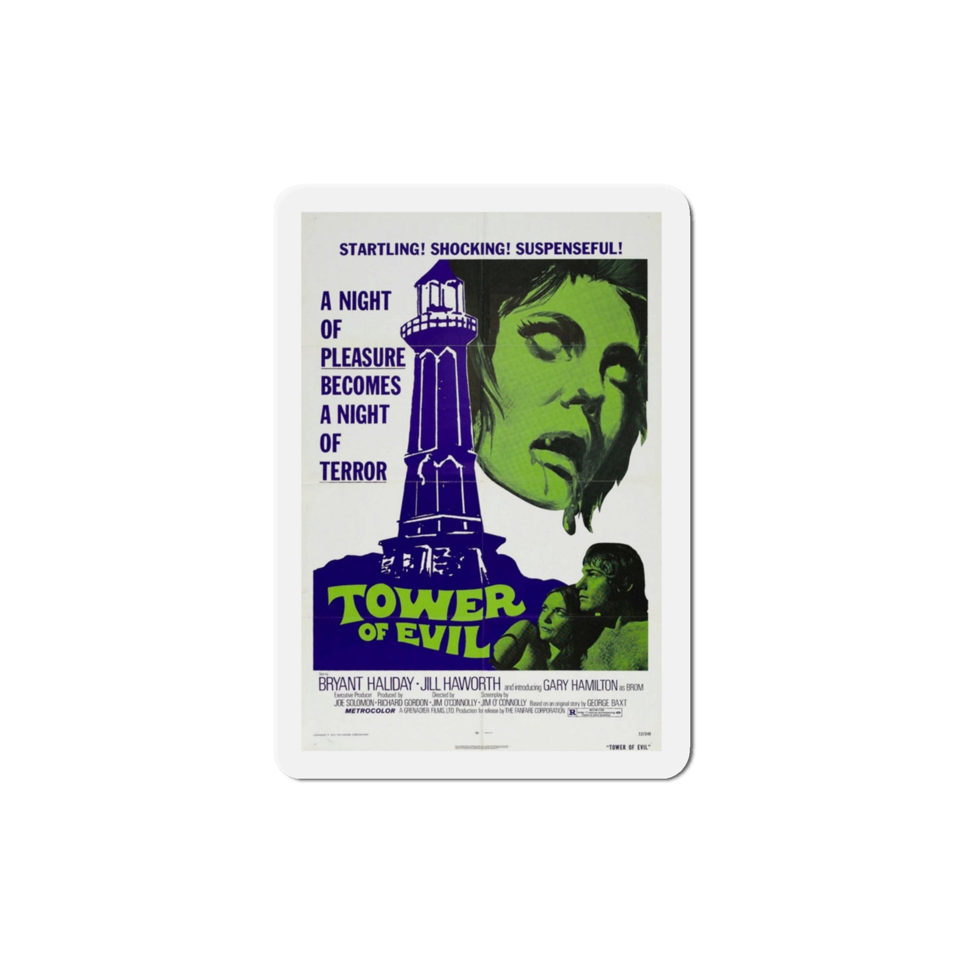 Tower of Evil 1972 Movie Poster Die-Cut Magnet-3" x 3"-The Sticker Space
