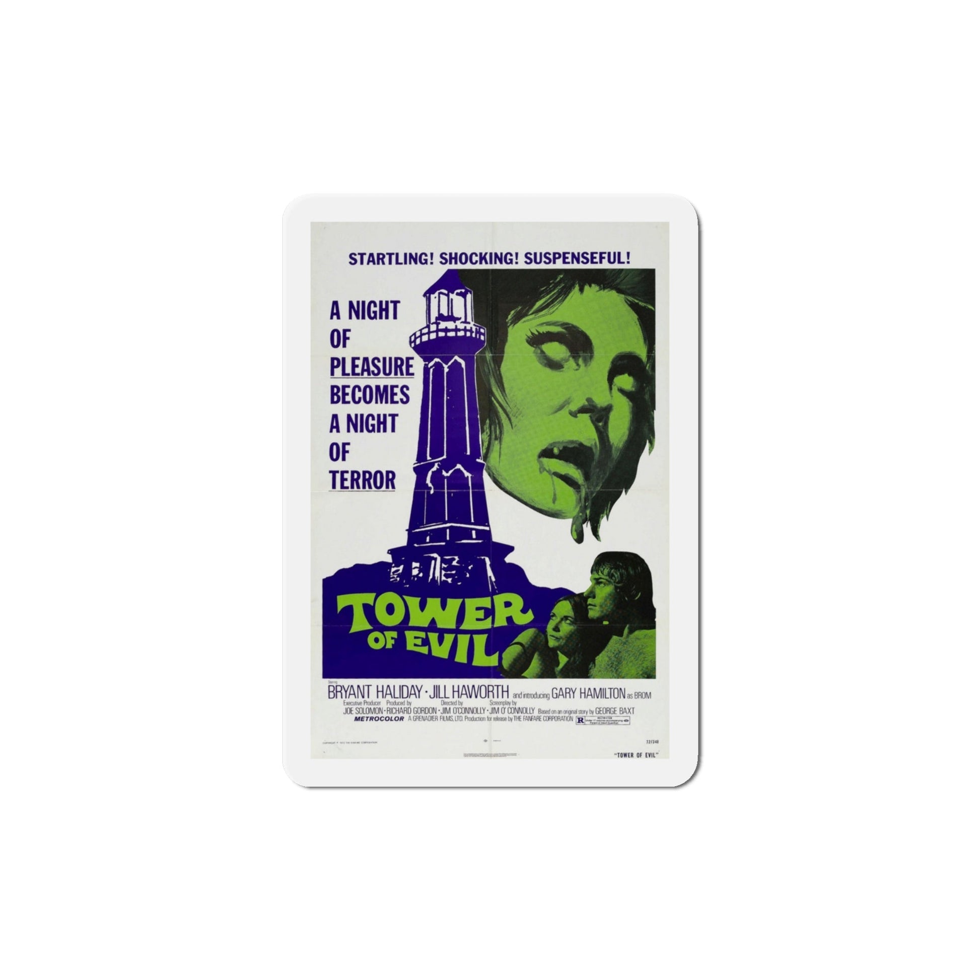 Tower of Evil 1972 Movie Poster Die-Cut Magnet-4" x 4"-The Sticker Space