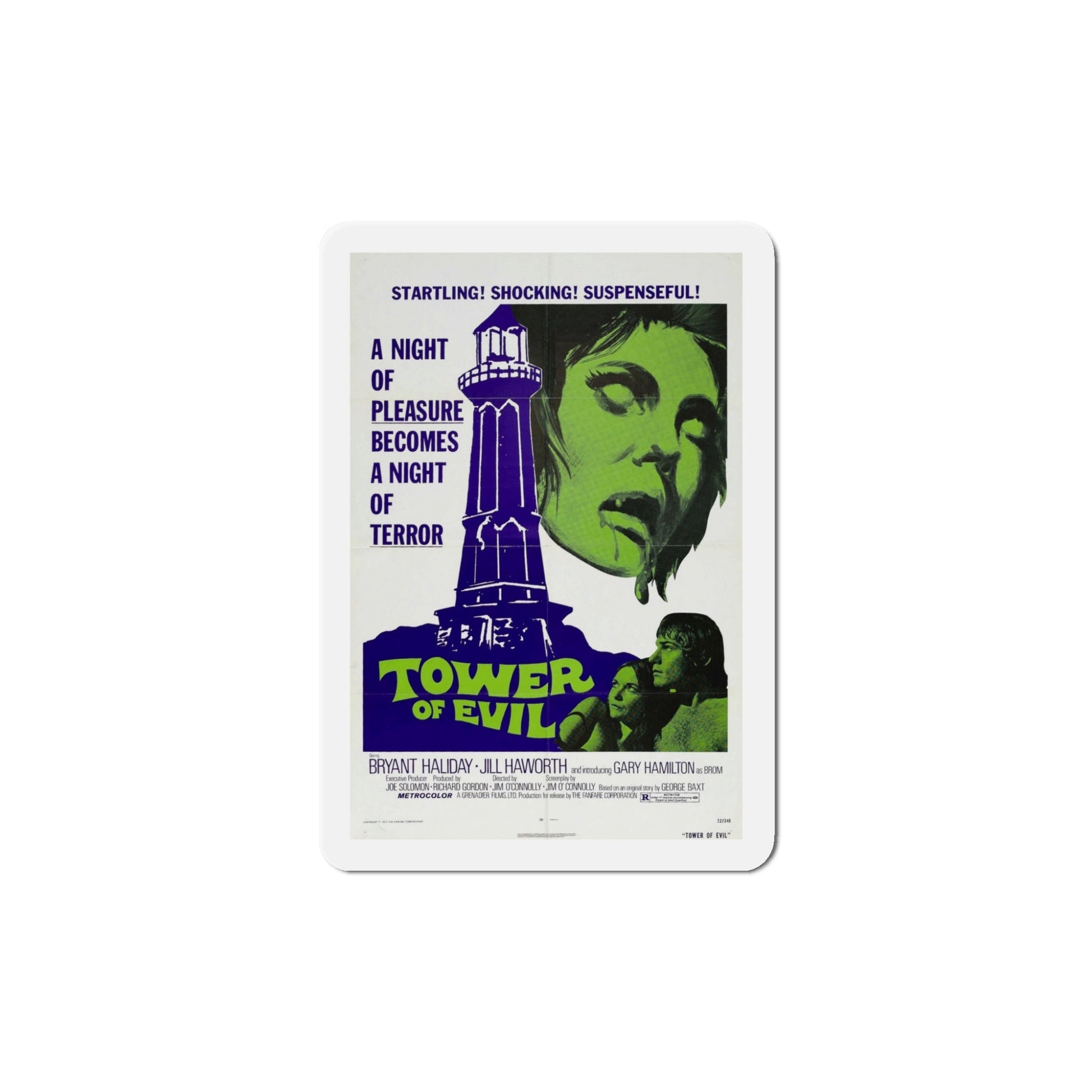 Tower of Evil 1972 Movie Poster Die-Cut Magnet-5" x 5"-The Sticker Space