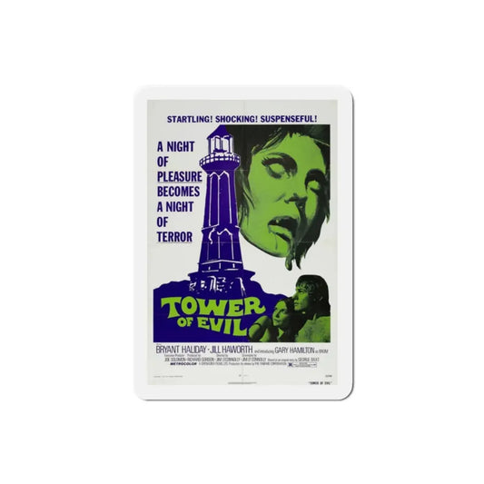 Tower of Evil 1972 Movie Poster Refrigerator Magnet 2 Inch - The Sticker Space