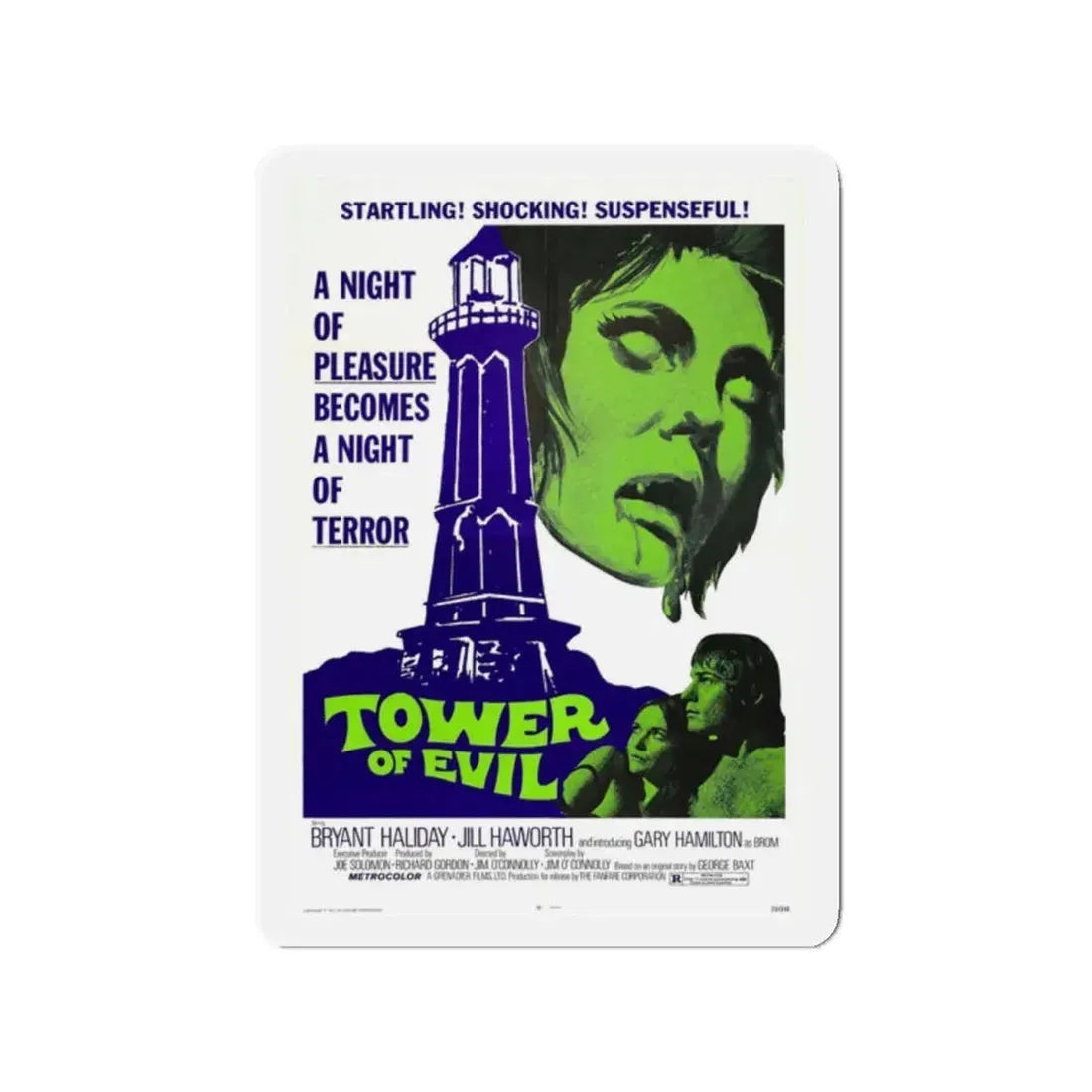 TOWER OF EVIL 1972 Movie Poster - Refrigerator Magnet 2 Inch - The Sticker Space