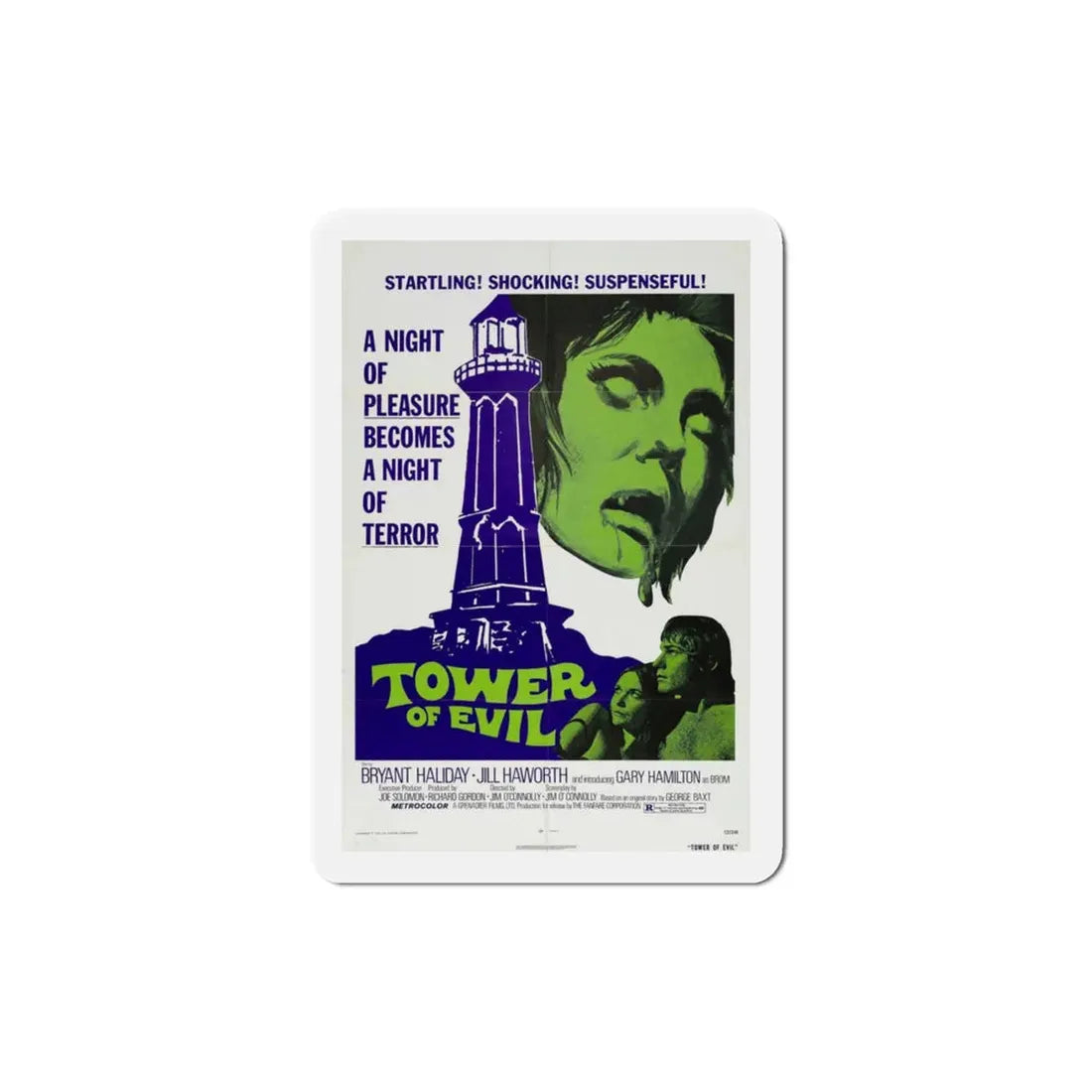 Tower of Evil 1972 Movie Poster Refrigerator Magnet 3 Inch - The Sticker Space