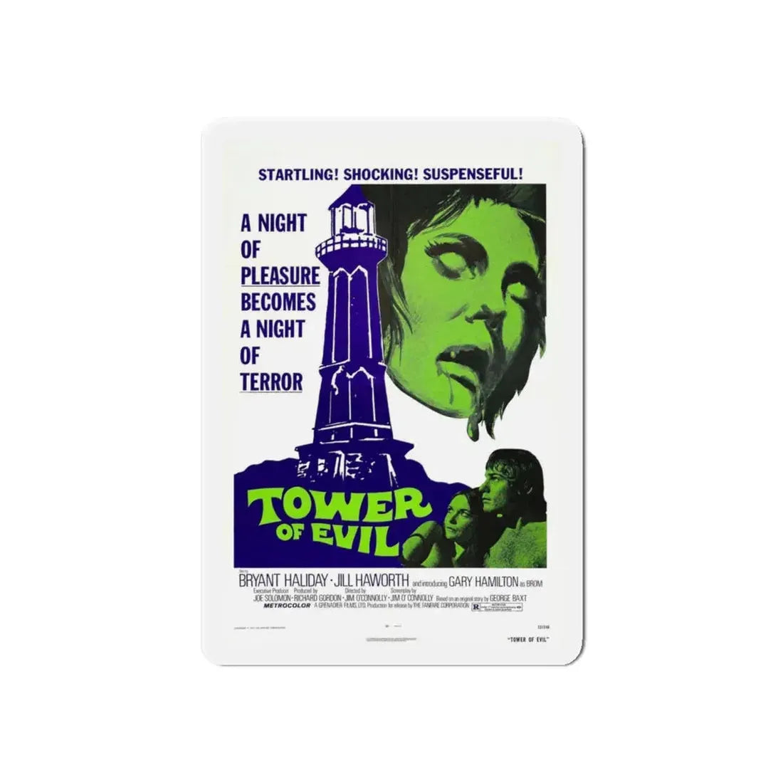 TOWER OF EVIL 1972 Movie Poster - Refrigerator Magnet 6 Inch - The Sticker Space