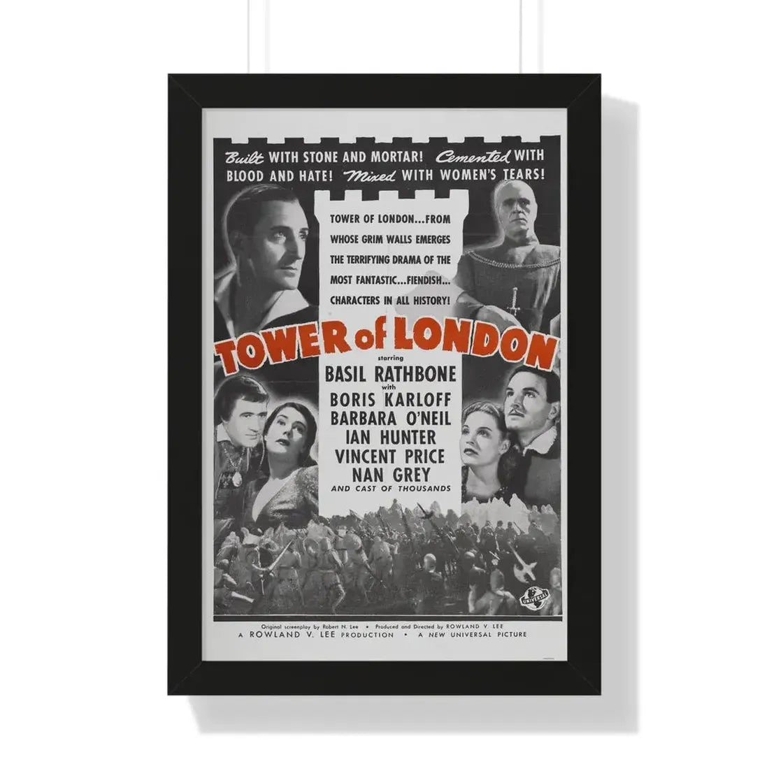 TOWER OF LONDON 1939 - Framed Movie Poster 16″ x 24″ Black - The Sticker Space