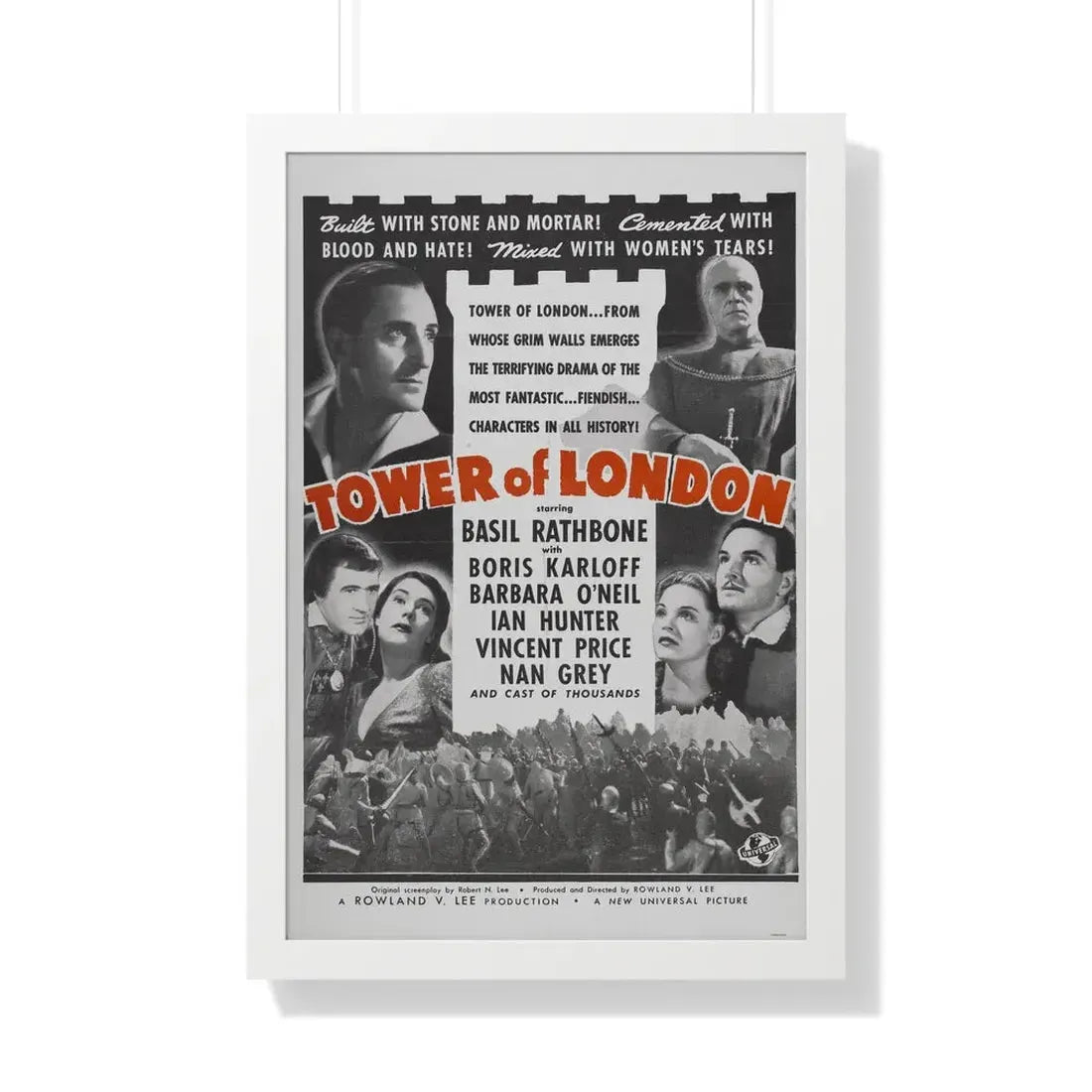 TOWER OF LONDON 1939 - Framed Movie Poster 20" x 30" White - The Sticker Space