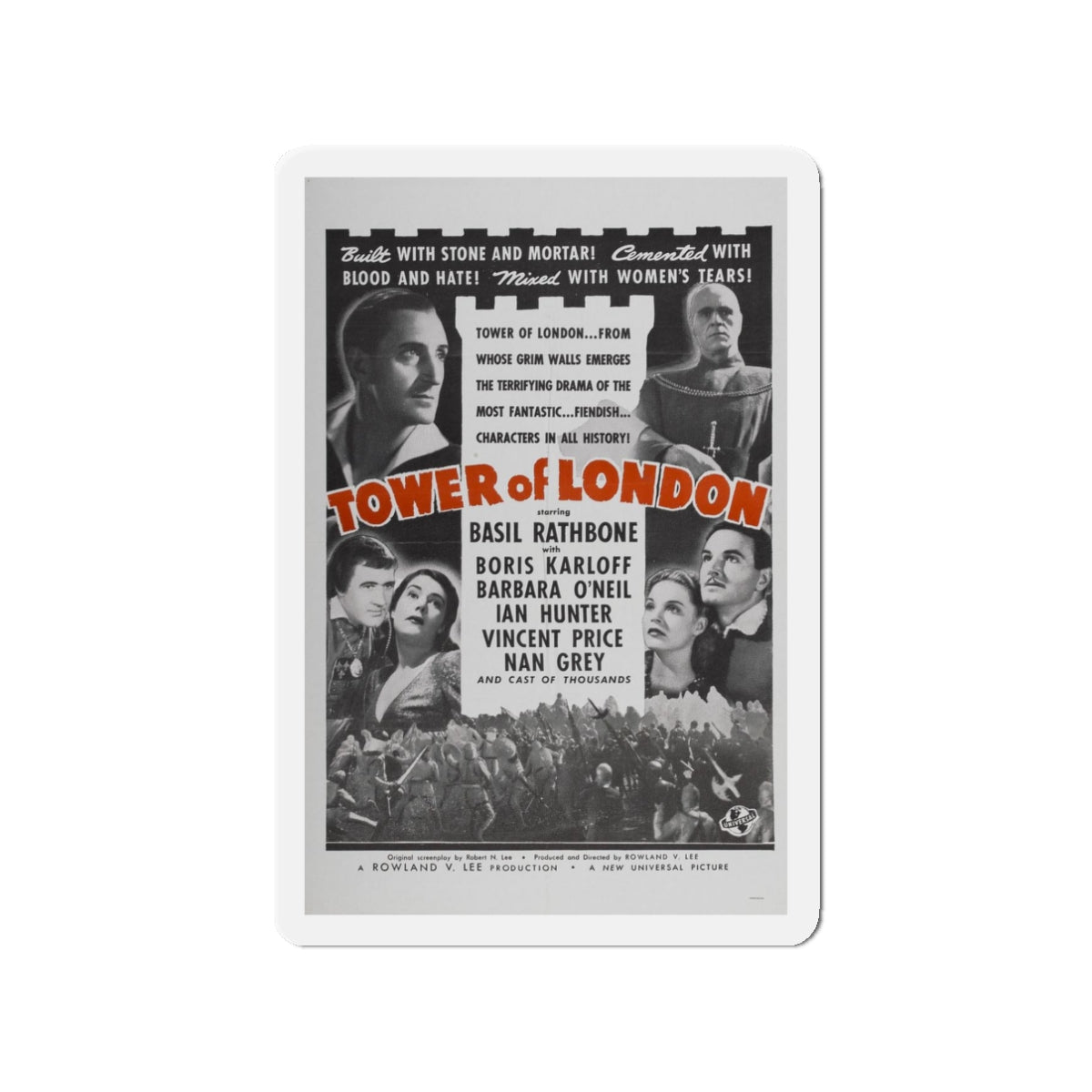 TOWER OF LONDON 1939 Movie Poster - Refrigerator Magnet