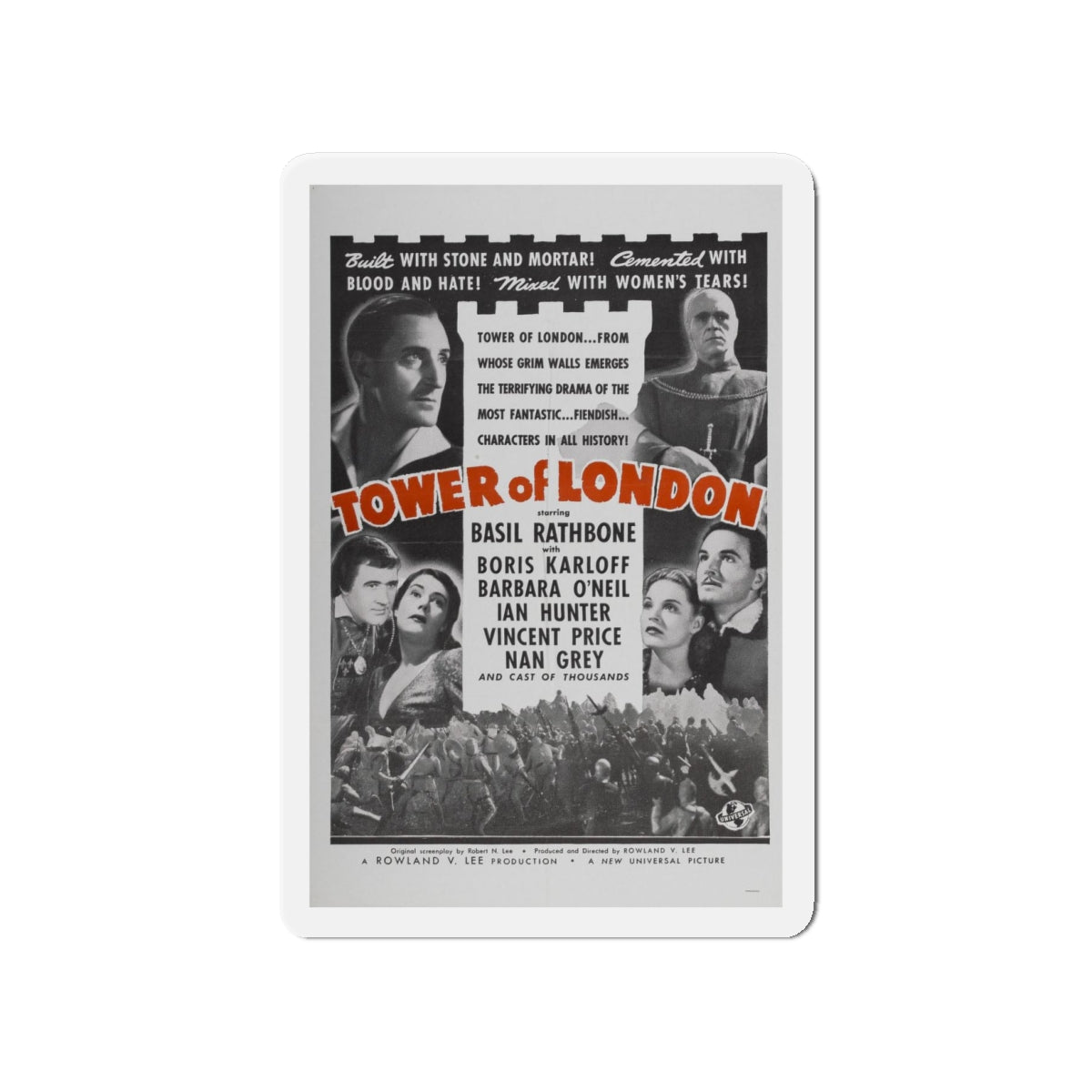 TOWER OF LONDON 1939 Movie Poster - Refrigerator Magnet