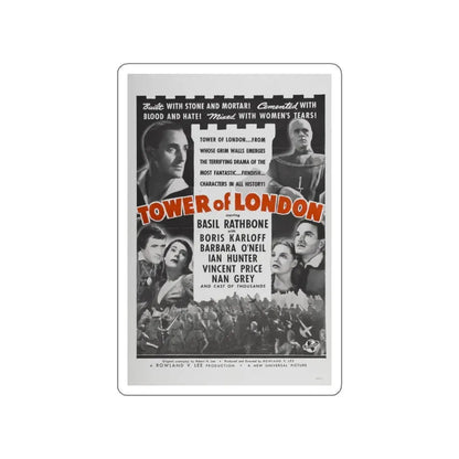 TOWER OF LONDON 1939 Movie Poster STICKER Vinyl Die-Cut Decal 4 Inch - The Sticker Space