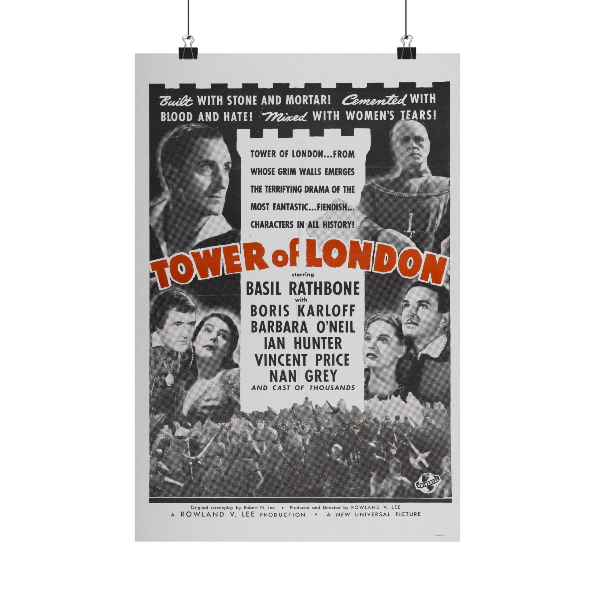 TOWER OF LONDON 1939 - Paper Movie Poster-12″ x 18″-The Sticker Space