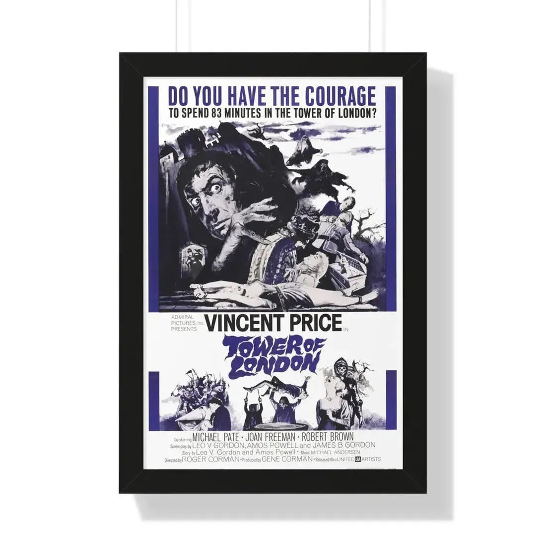TOWER OF LONDON 1962 - Framed Movie Poster 16″ x 24″ Black - The Sticker Space