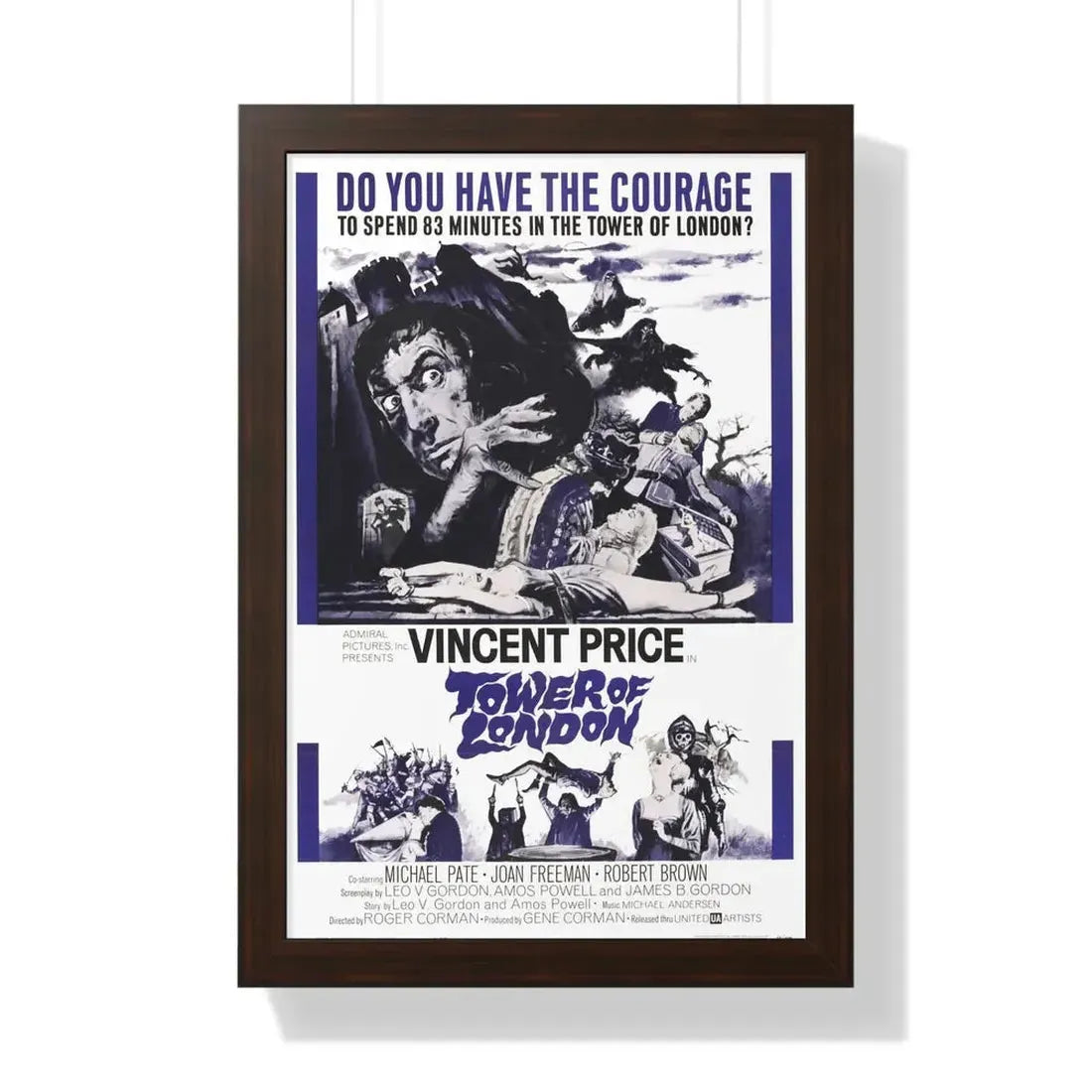TOWER OF LONDON 1962 - Framed Movie Poster 16″ x 24″ Walnut - The Sticker Space