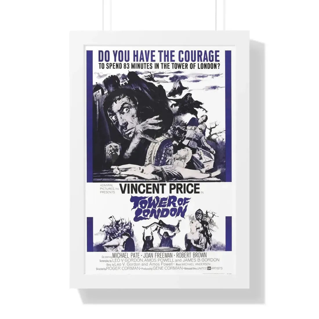 TOWER OF LONDON 1962 - Framed Movie Poster 16″ x 24″ White - The Sticker Space