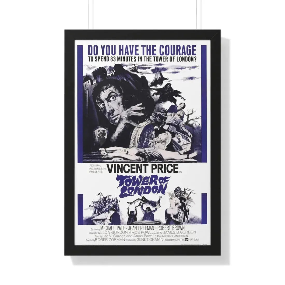 TOWER OF LONDON 1962 - Framed Movie Poster 20" x 30" Black - The Sticker Space