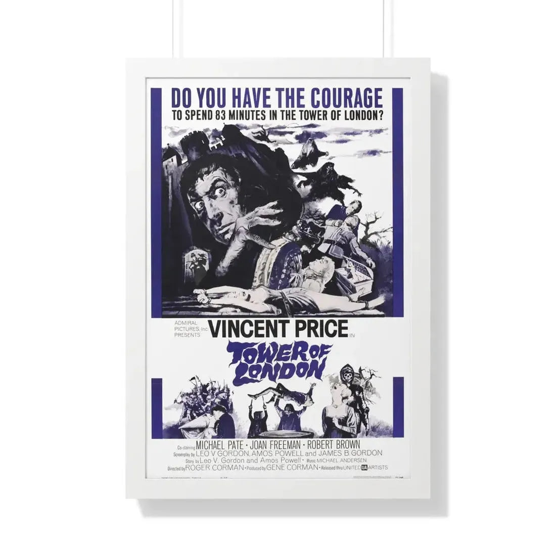 TOWER OF LONDON 1962 - Framed Movie Poster 20" x 30" White - The Sticker Space