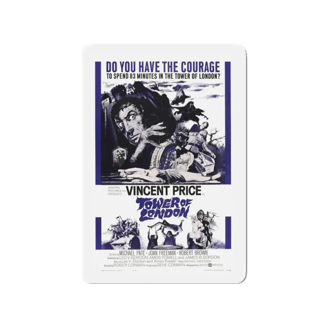 TOWER OF LONDON 1962 Movie Poster - Refrigerator Magnet 3 Inch - The Sticker Space