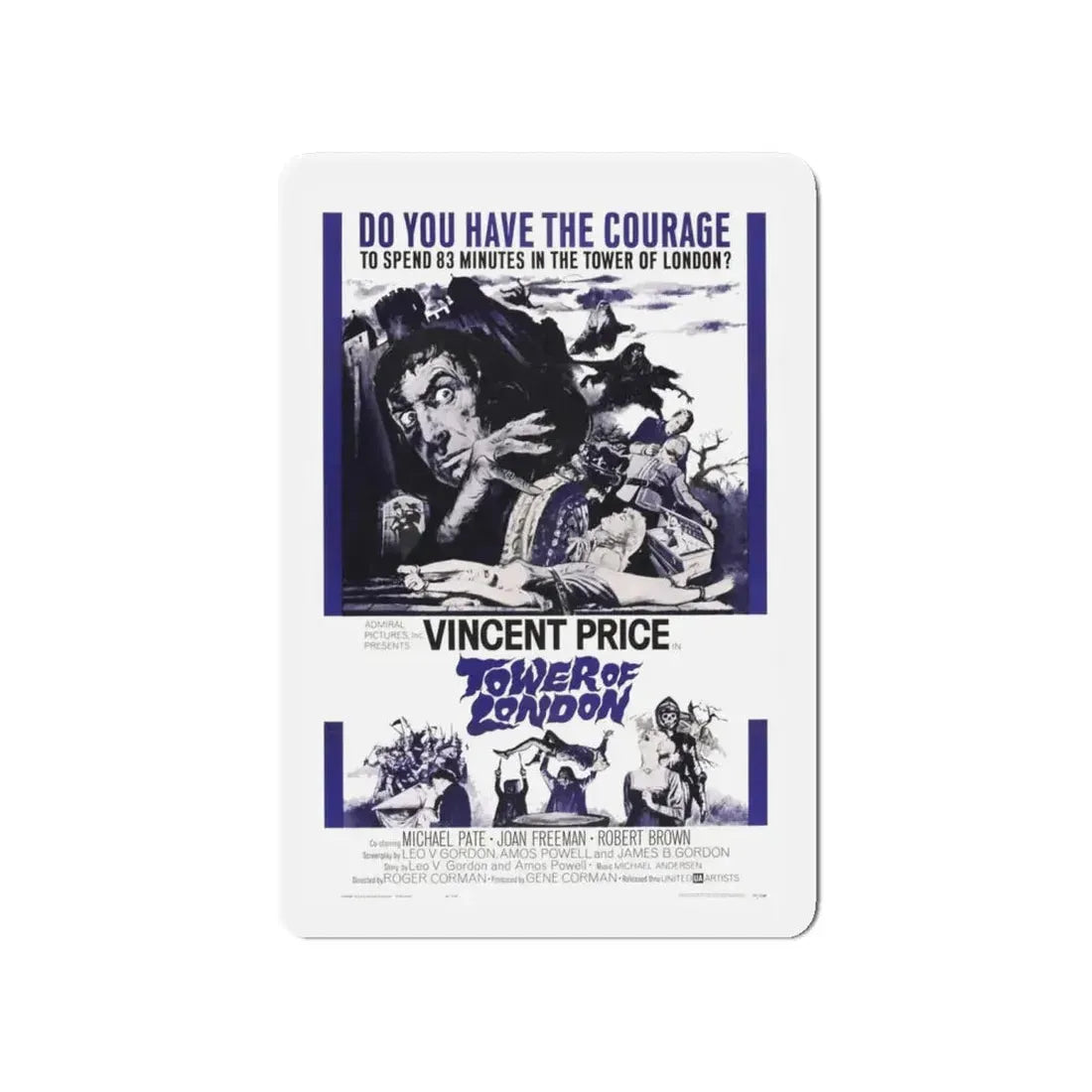 TOWER OF LONDON 1962 Movie Poster - Refrigerator Magnet 4 Inch - The Sticker Space