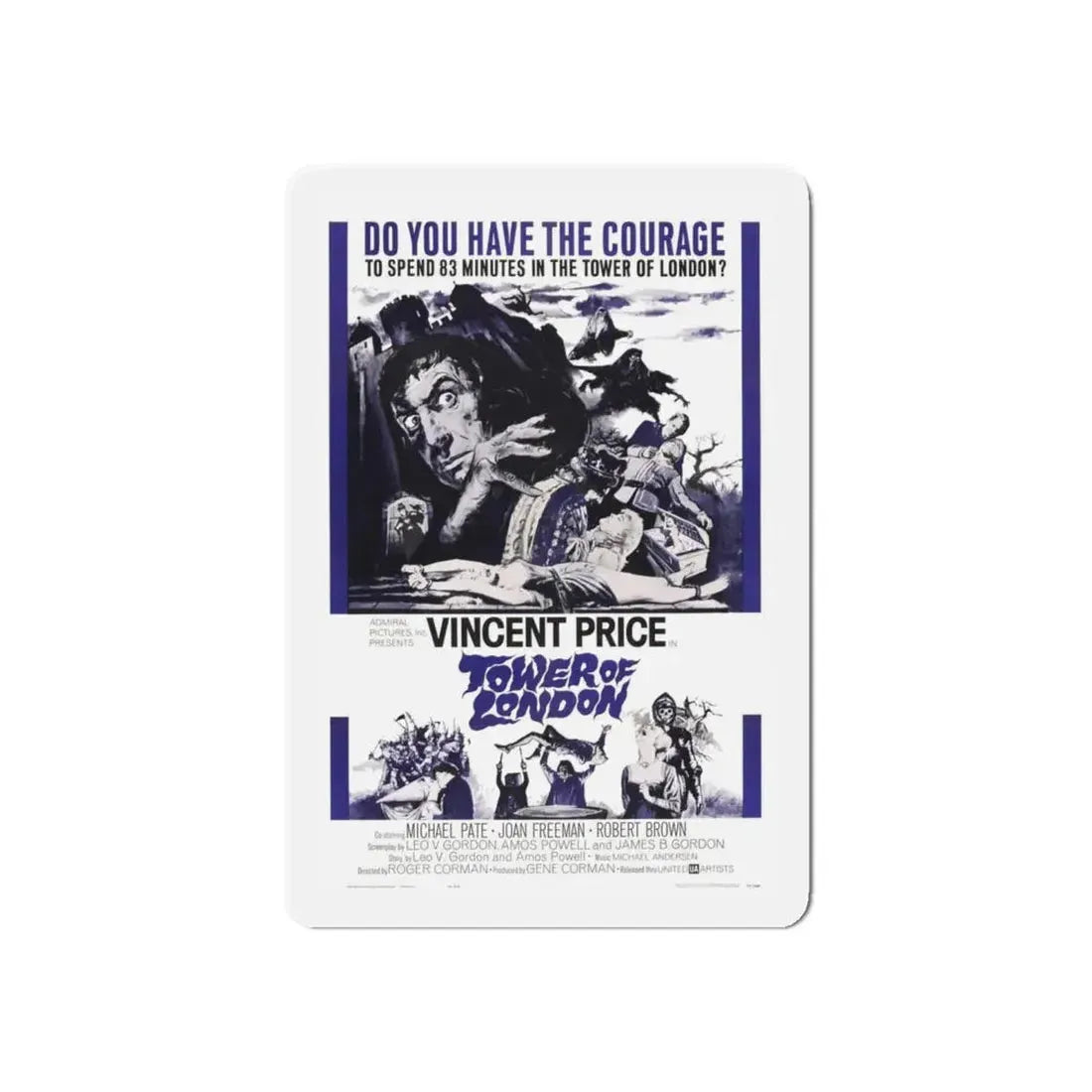 TOWER OF LONDON 1962 Movie Poster - Refrigerator Magnet 6 Inch - The Sticker Space