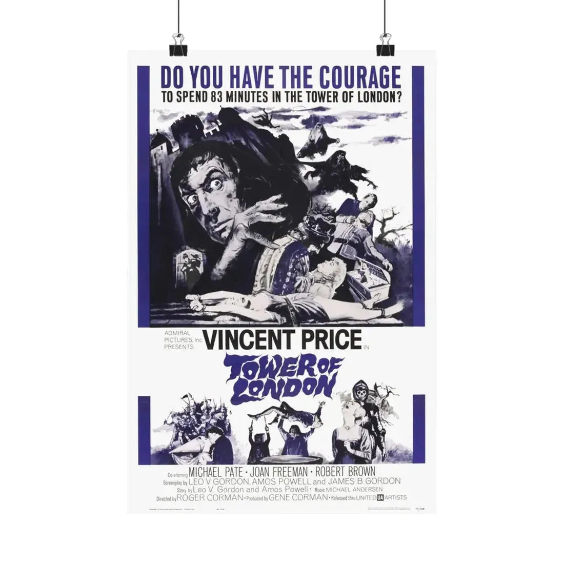 TOWER OF LONDON 1962 - Paper Movie Poster 12″ x 18″ Matte - The Sticker Space