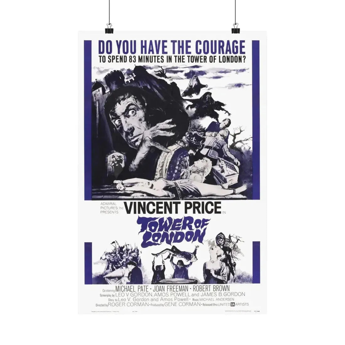 TOWER OF LONDON 1962 - Paper Movie Poster 16″ x 24″ Matte - The Sticker Space