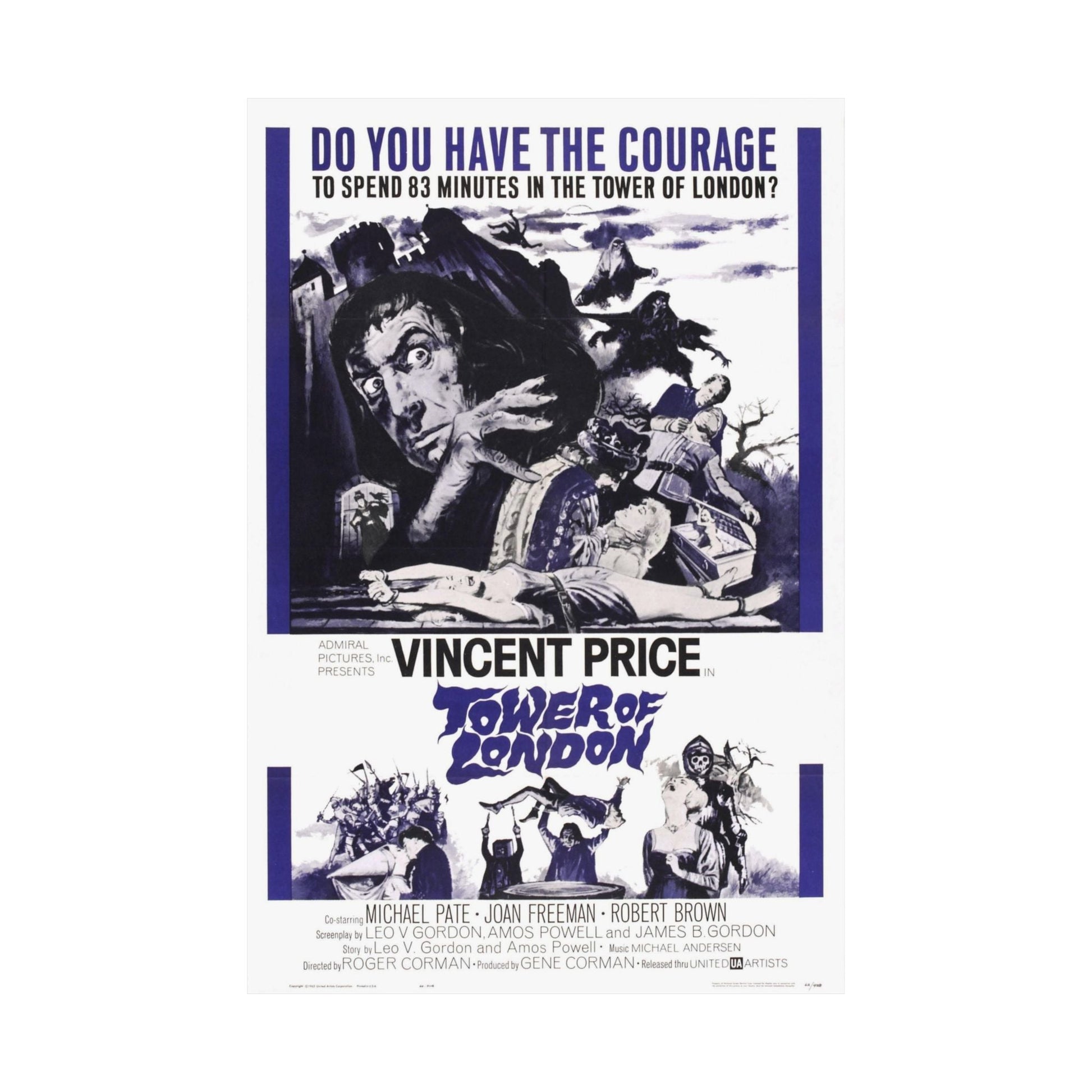 TOWER OF LONDON 1962 - Paper Movie Poster-The Sticker Space