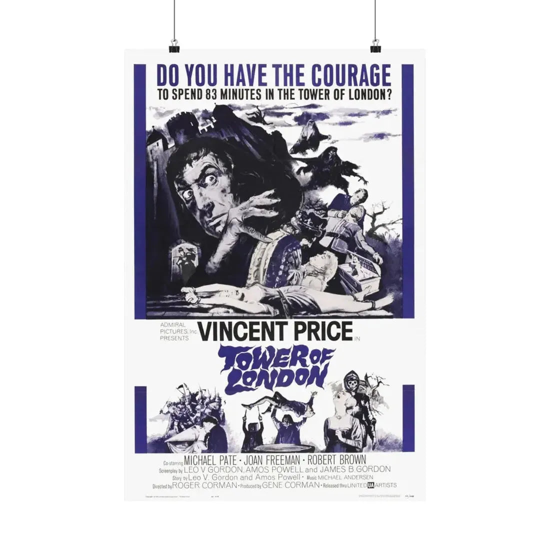 TOWER OF LONDON 1962 - Paper Movie Poster 20″ x 30″ Matte - The Sticker Space