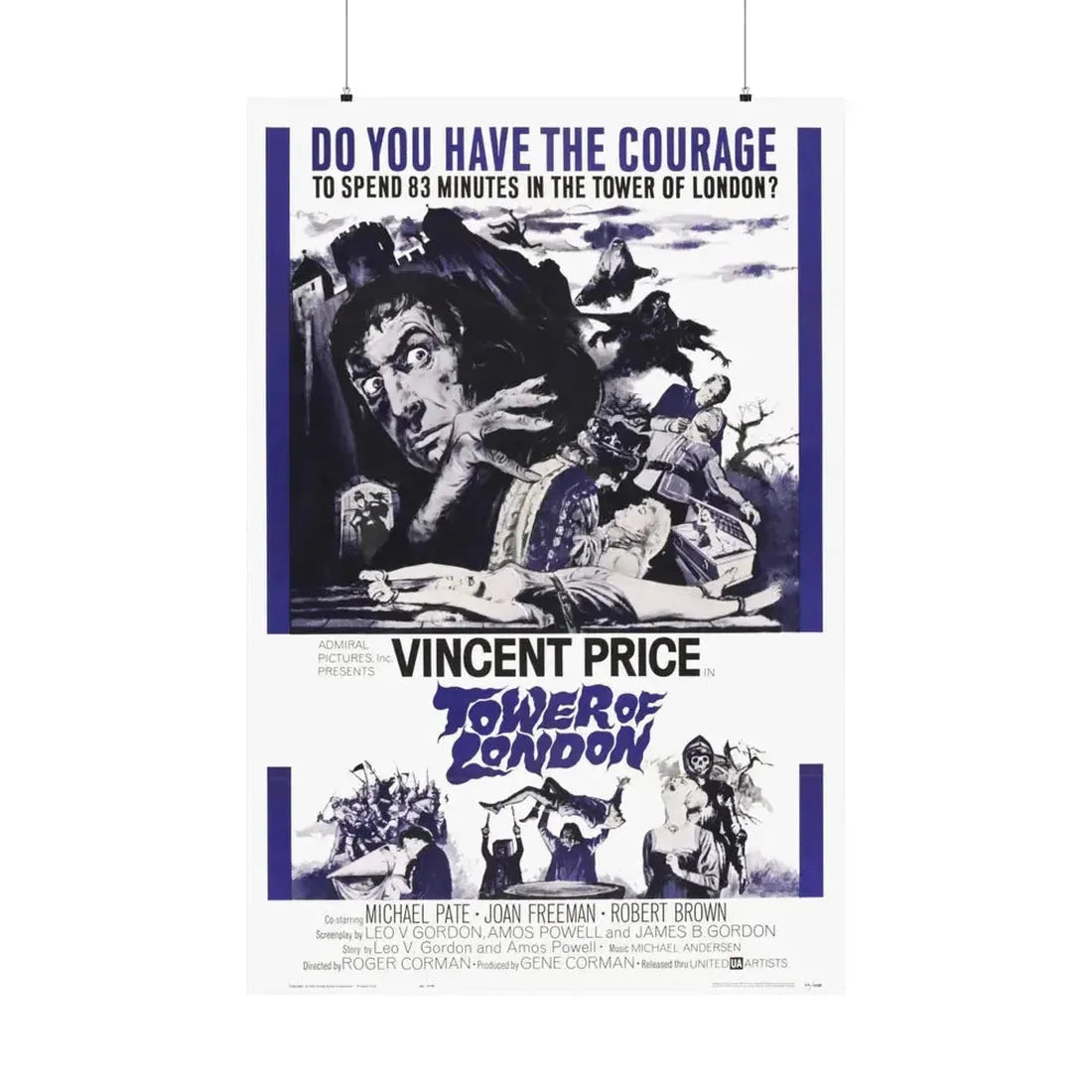 TOWER OF LONDON 1962 - Paper Movie Poster 36" x 54" Matte - The Sticker Space