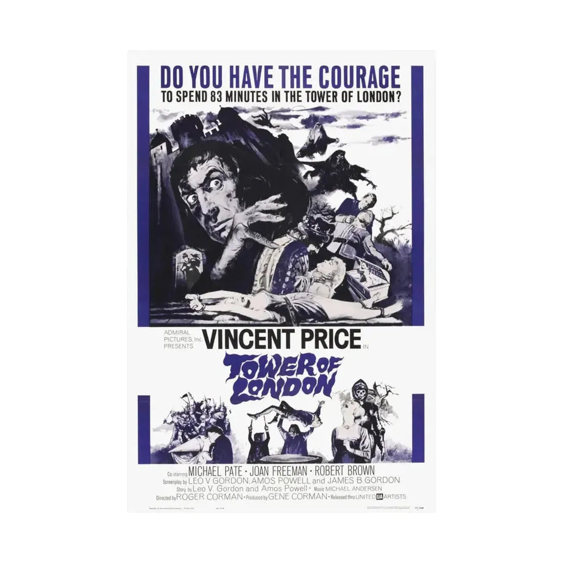 TOWER OF LONDON 1962 - Paper Movie Poster - The Sticker Space