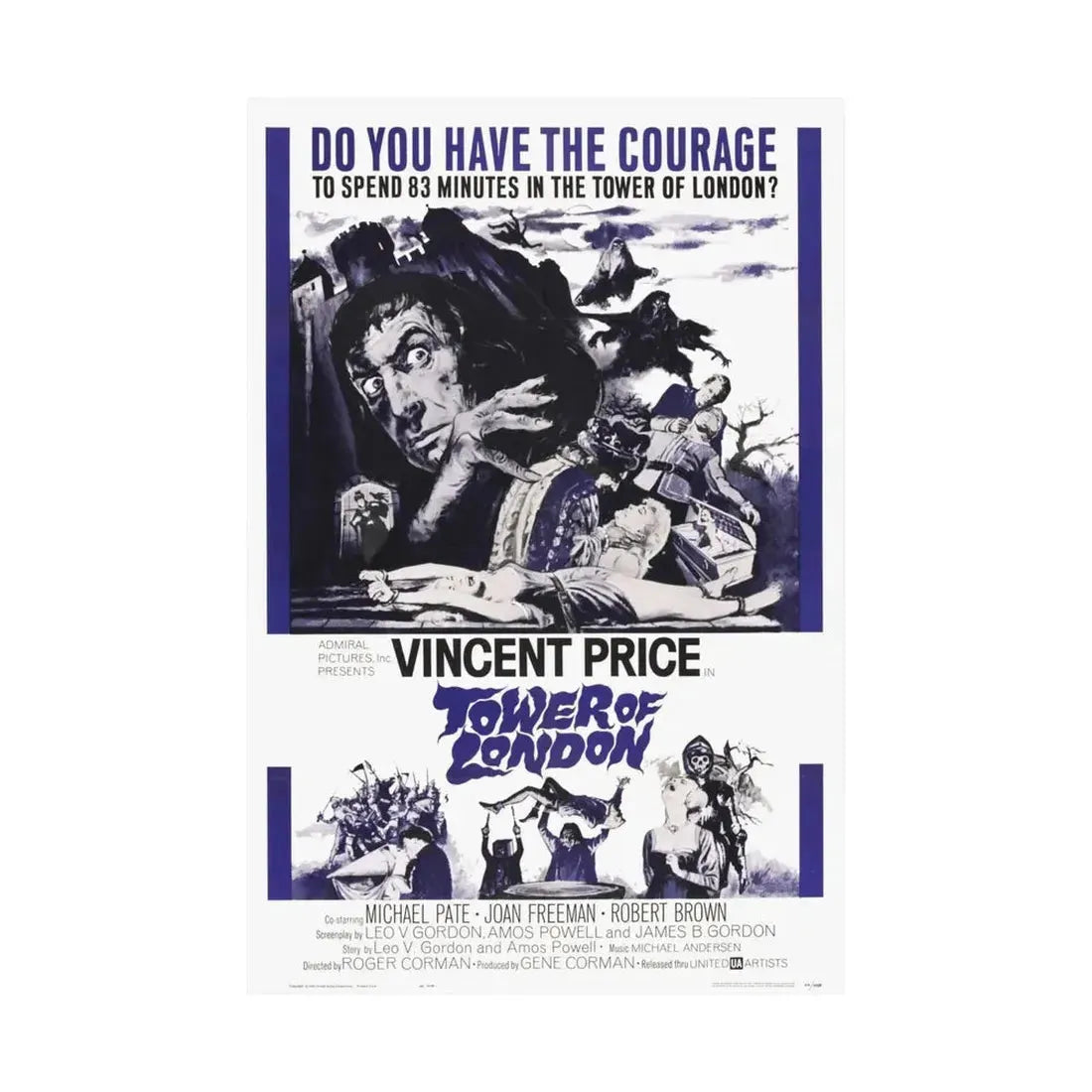 TOWER OF LONDON 1962 - Paper Movie Poster - The Sticker Space
