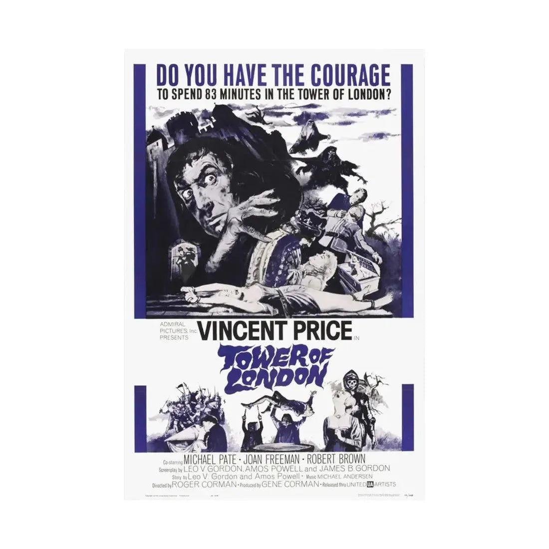 TOWER OF LONDON 1962 - Paper Movie Poster - The Sticker Space