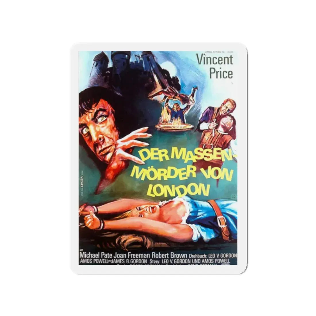 TOWER OF LONDON (GERMAN) 1962 Movie Poster - Refrigerator Magnet 2 Inch - The Sticker Space