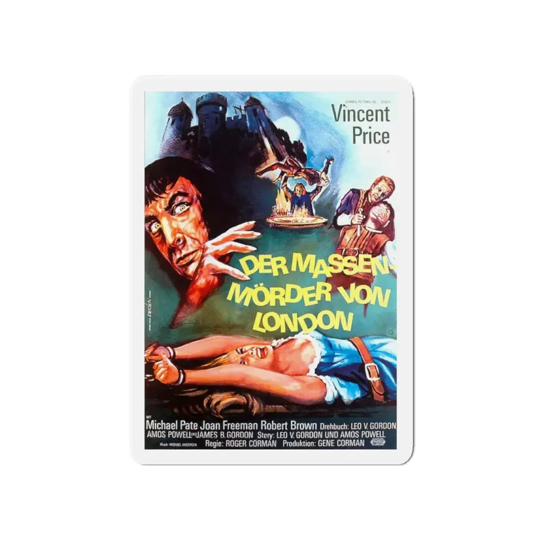 TOWER OF LONDON (GERMAN) 1962 Movie Poster - Refrigerator Magnet 4 Inch - The Sticker Space