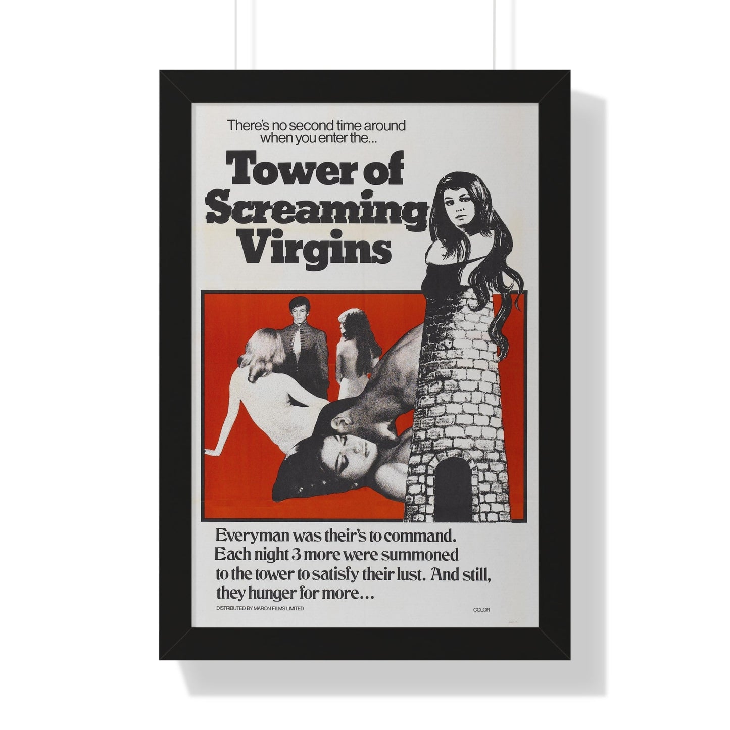 TOWER OF SCREAMING VIRGINS 1968 - Framed Movie Poster-16″ x 24″-The Sticker Space