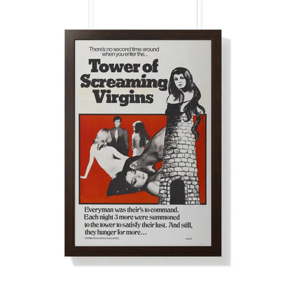 TOWER OF SCREAMING VIRGINS 1968 - Framed Movie Poster 20" x 30" Walnut - The Sticker Space