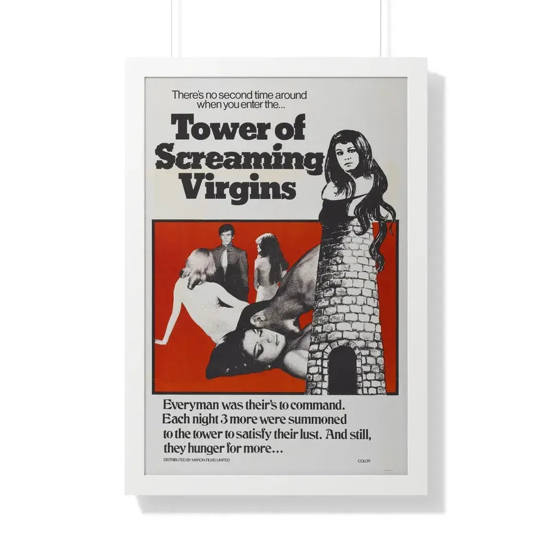 TOWER OF SCREAMING VIRGINS 1968 - Framed Movie Poster 20" x 30" White - The Sticker Space