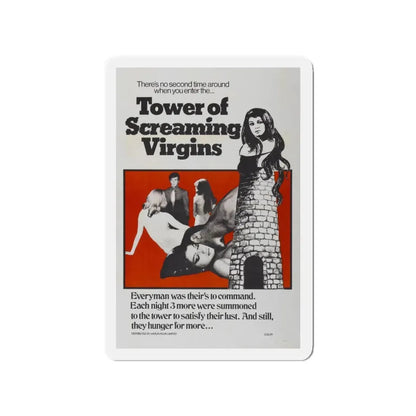 TOWER OF SCREAMING VIRGINS 1968 Movie Poster - Refrigerator Magnet 3 Inch Die-Cut - The Sticker Space