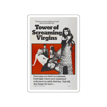 TOWER OF SCREAMING VIRGINS 1968 Movie Poster STICKER Vinyl Die-Cut Decal 4 Inch - The Sticker Space