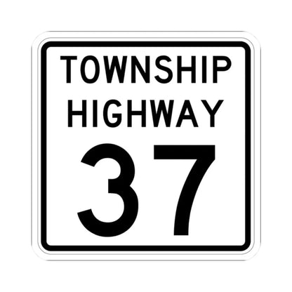 Township Highway 37 Wyandot County Ohio (Ohio) (Road Sign) STICKER Vinyl Kiss-Cut Decal 2 Inch White - The Sticker Space