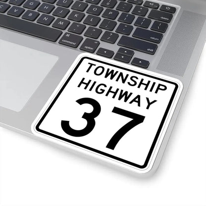 Township Highway 37 Wyandot County Ohio (Ohio) (Road Sign) STICKER Vinyl Kiss-Cut Decal - The Sticker Space