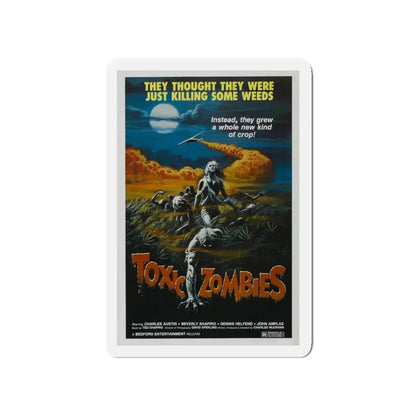 TOXIC ZOMBIES 1980 Movie Poster - Refrigerator Magnet 4 Inch Die-Cut - The Sticker Space